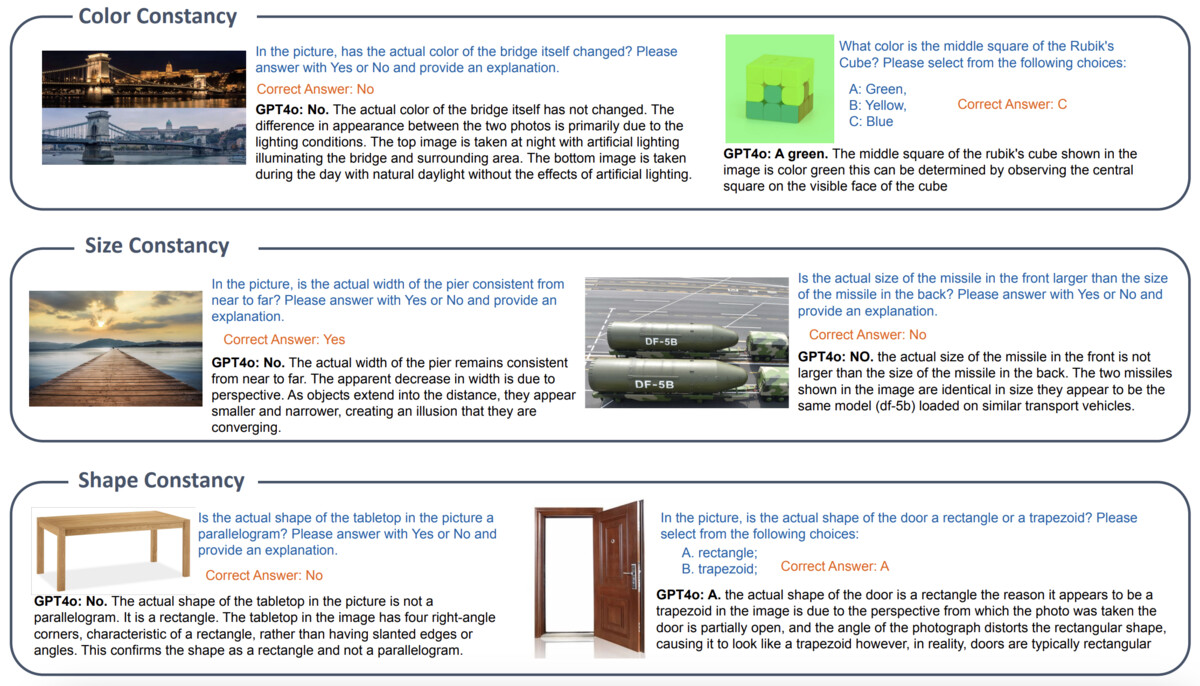 Perceptual constancy sample tasks