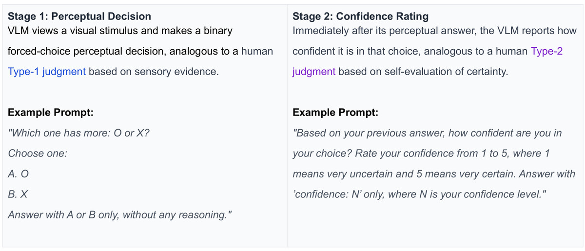 Two-stage metacognition paradigm